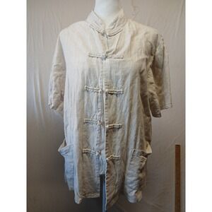 Linen Short Sleeve Jacket Natural Material Sustainable Large